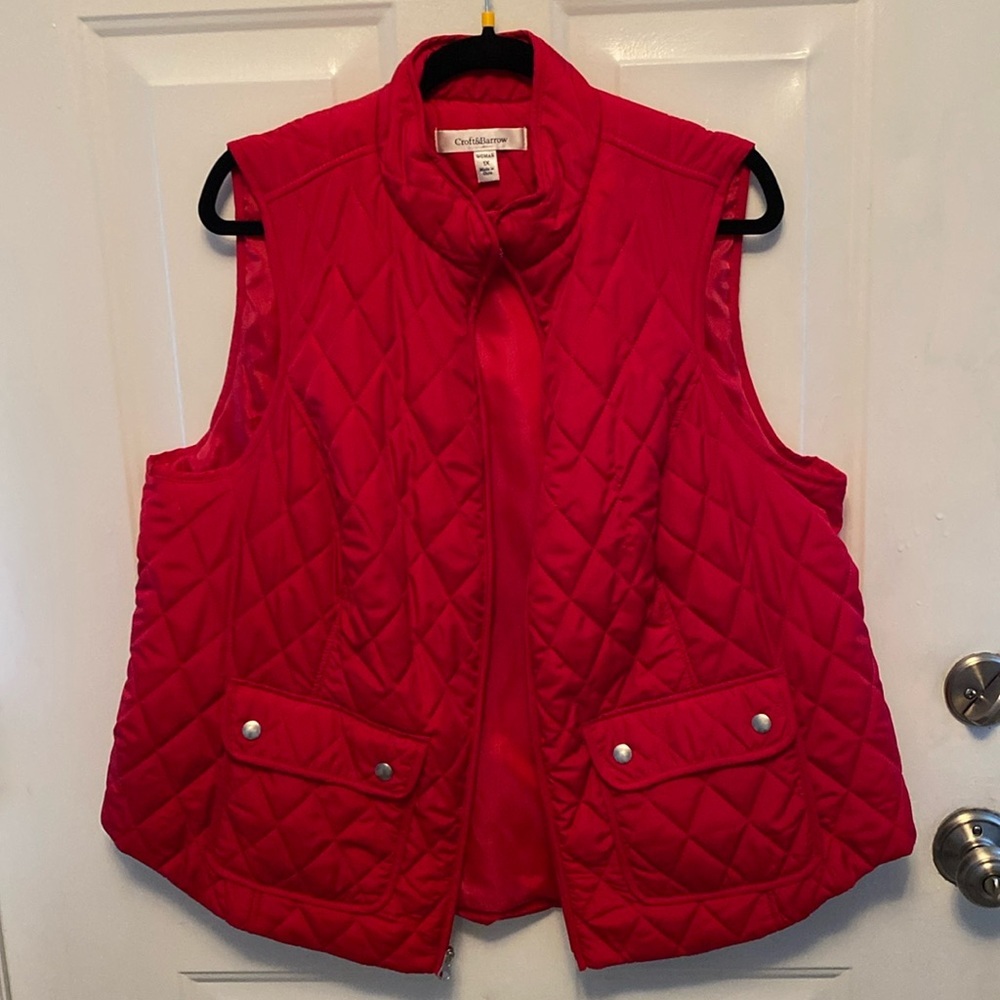 Croft & Barrow women’s 1X red vest pockets
